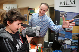 Visitor at last year's Big Bang Fair tests a thermal imaging camera